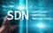 SDN, Software defined networking concept on modern server room background.Â 